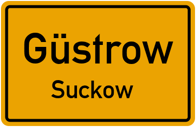 Ortsschild Güstrow Suckow