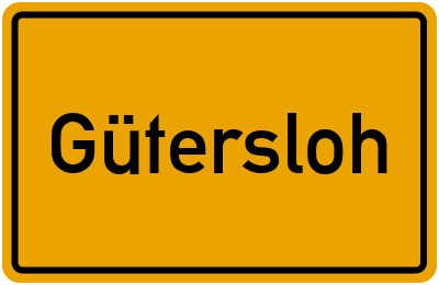 Ortsschild von Stadt Gütersloh in Nordrhein-Westfalen