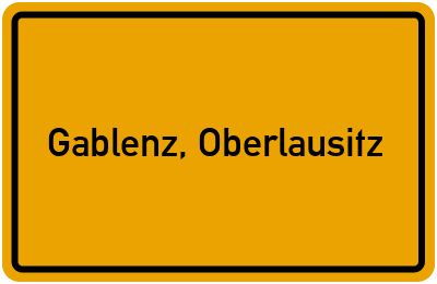 Ortsschild von Gemeinde Gablenz, Oberlausitz in Sachsen
