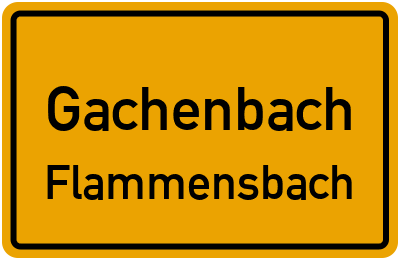 Ortsschild Gachenbach Flammensbach