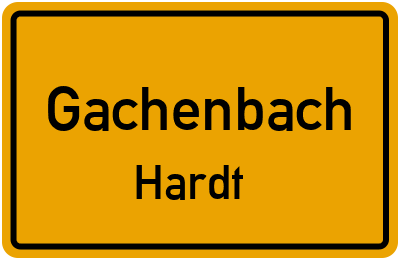 Ortsschild Gachenbach Hardt