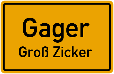 Ortsschild Gager Groß Zicker