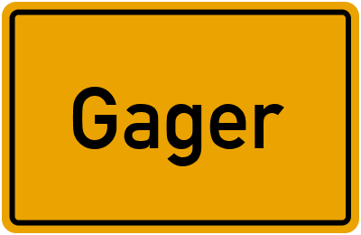 Ortsschild von Gager in Mecklenburg-Vorpommern