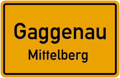 Ortsschild Gaggenau Mittelberg