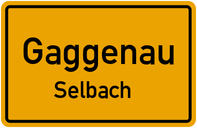 Ortsschild Gaggenau Selbach