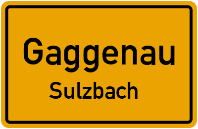 Ortsschild Gaggenau Sulzbach