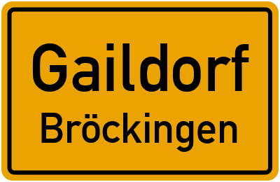 Ortsschild Gaildorf Bröckingen