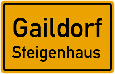 Ortsschild Gaildorf Steigenhaus