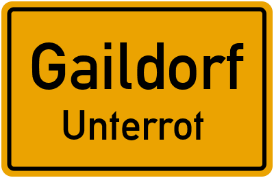 Ortsschild Gaildorf Unterrot