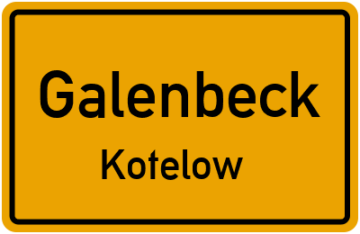 Straßenverzeichnis Galenbeck Kotelow
