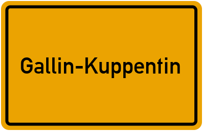 Ortsschild von Gallin-Kuppentin in Mecklenburg-Vorpommern