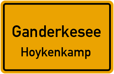 Ortsschild Ganderkesee Hoykenkamp
