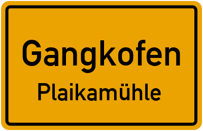 Straßenverzeichnis Gangkofen Plaikamühle