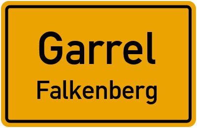 Ortsschild Garrel Falkenberg