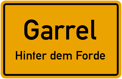 Straßenverzeichnis Garrel Hinter dem Forde