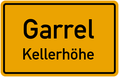 Ortsschild Garrel Kellerhöhe