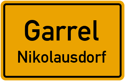 Ortsschild Garrel Nikolausdorf