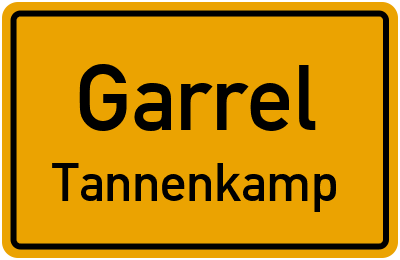 Straßenverzeichnis Garrel Tannenkamp