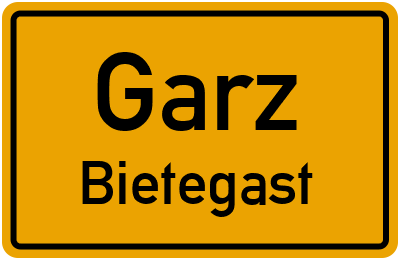 Straßenverzeichnis Garz Bietegast