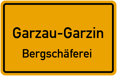 Straßenverzeichnis Garzau-Garzin Bergschäferei
