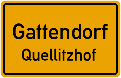 Ortsschild Gattendorf Quellitzhof