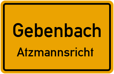 Ortsschild Gebenbach Atzmannsricht