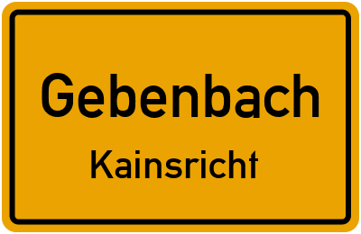 Ortsschild Gebenbach Kainsricht