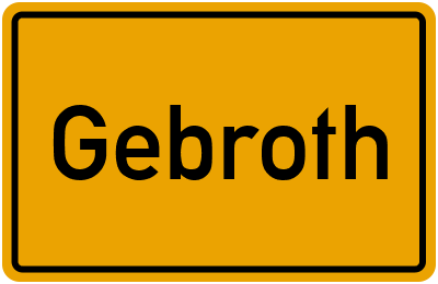 Ortsschild von Gemeinde Gebroth in Rheinland-Pfalz