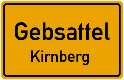 Ortsschild Gebsattel Kirnberg