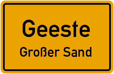 Straßenverzeichnis Geeste Großer Sand