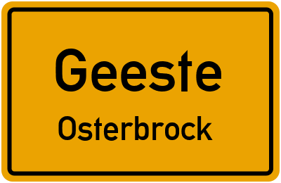 Straßenverzeichnis Geeste Osterbrock