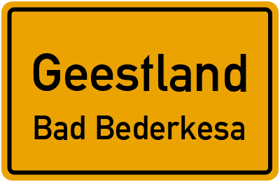 Straßenverzeichnis Geestland Bad Bederkesa