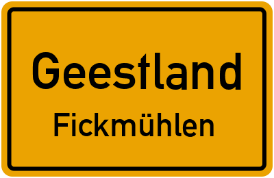Straßenverzeichnis Geestland Fickmühlen