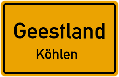 Straßenverzeichnis Geestland Köhlen