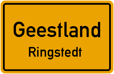 Ortsschild Geestland Ringstedt