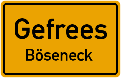 Ortsschild Gefrees Böseneck