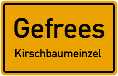 Ortsschild Gefrees Kirschbaumeinzel