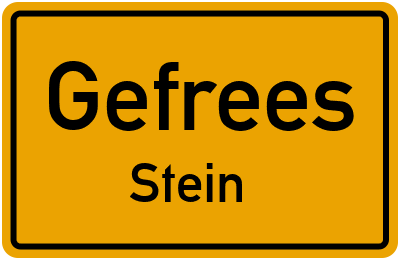 Ortsschild Gefrees Stein