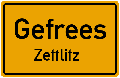 Ortsschild Gefrees Zettlitz