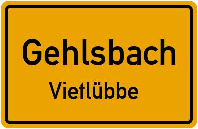 Straßenverzeichnis Gehlsbach Vietlübbe