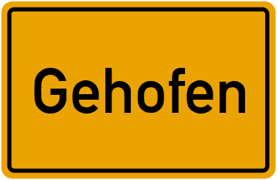 Ortsschild von Gemeinde Gehofen in Thüringen