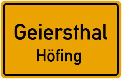Straßenverzeichnis Geiersthal Höfing