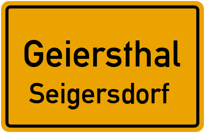 Straßenverzeichnis Geiersthal Seigersdorf