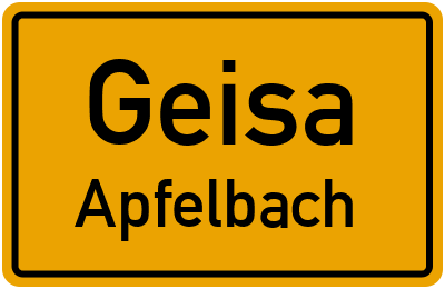 Straßenverzeichnis Geisa Apfelbach