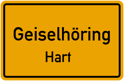 Straßenverzeichnis Geiselhöring Hart