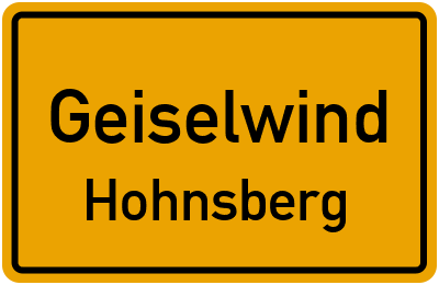 Ortsschild Geiselwind Hohnsberg