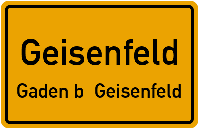 Straßenverzeichnis Geisenfeld Gaden b. Geisenfeld