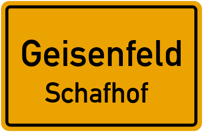 Ortsschild Geisenfeld Schafhof