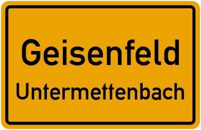 Straßenverzeichnis Geisenfeld Untermettenbach