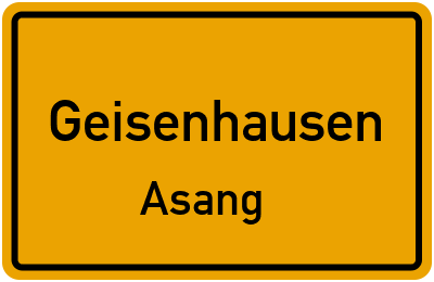 Ortsschild Geisenhausen Asang